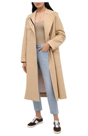 Женские замшевые кеды TOM FORD хаки цвета по цене 57500 руб., арт. W2817N-LCL126 | Фото 2 Женские замшевые кеды TOM FORD хаки цвета, арт. W2817N-LCL126 | Фото 2