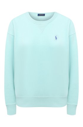 Женская хлопковый свитшот POLO RALPH LAUREN бирюзового цвета по цене 13550 руб., арт. 211794395 | Фото 1 Женская хлопковый свитшот POLO RALPH LAUREN бирюзового цвета, арт. 211794395 | Фото 1