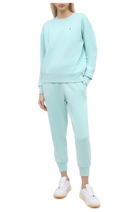 Женская хлопковый свитшот POLO RALPH LAUREN бирюзового цвета по цене 13550 руб., арт. 211794395 | Фото 2 Женская хлопковый свитшот POLO RALPH LAUREN бирюзового цвета, арт. 211794395 | Фото 2