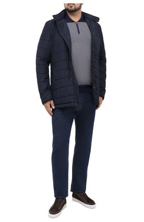 Мужское поло из кашемира и шелка KITON синего цвета по цене 236000 руб., арт. UK1106/4XL-8XL | Фото 2 Мужское поло из кашемира и шелка KITON синего цвета, арт. UK1106/4XL-8XL | Фото 2