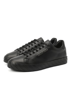 Мужские кожаные кеды PHILIPP PLEIN черного цвета по цене 51990 руб., арт. F20S MSC2577 PLE075N | Фото 1 Мужские кожаные кеды PHILIPP PLEIN черного цвета, арт. F20S MSC2577 PLE075N | Фото 1