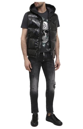 Мужские кожаные кеды PHILIPP PLEIN черного цвета по цене 51990 руб., арт. F20S MSC2577 PLE075N | Фото 2 Мужские кожаные кеды PHILIPP PLEIN черного цвета, арт. F20S MSC2577 PLE075N | Фото 2