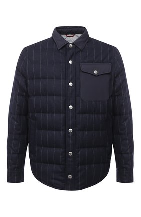 Мужская пуховая куртка BRUNELLO CUCINELLI темно-синего цвета по цене 269500 руб., арт. MN4721745 | Фото 1 Мужская пуховая куртка BRUNELLO CUCINELLI темно-синего цвета, арт. MN4721745 | Фото 1 (Длина (верхняя одежда): Короткие; Рукава: Длинные; Материал внешний: Шерсть; Материал подклада: Синтетический материал; Мужское Кросс-КТ: Верхняя одежда, Пуховик-верхняя одежда, пуховик-короткий; Стили: Кэжуэл; Кросс-КТ: Пуховик, Куртка; Материал утеплителя: Пух и перо)