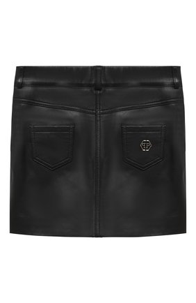 Детская кожаная юбка PHILIPP PLEIN черного цвета по цене 67860 руб., арт. F20C GLV0013 PLE002N | Фото 2 Детская кожаная юбка PHILIPP PLEIN черного цвета, арт. F20C GLV0013 PLE002N | Фото 2