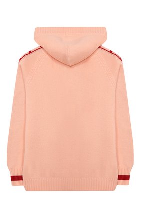 Детский кашемировый кардиган с капюшоном FENDI розового цвета по цене 85750 руб., арт. JUG006/A8LH/3A-6A | Фото 2 Детский кашемировый кардиган с капюшоном FENDI розового цвета, арт. JUG006/A8LH/3A-6A | Фото 2