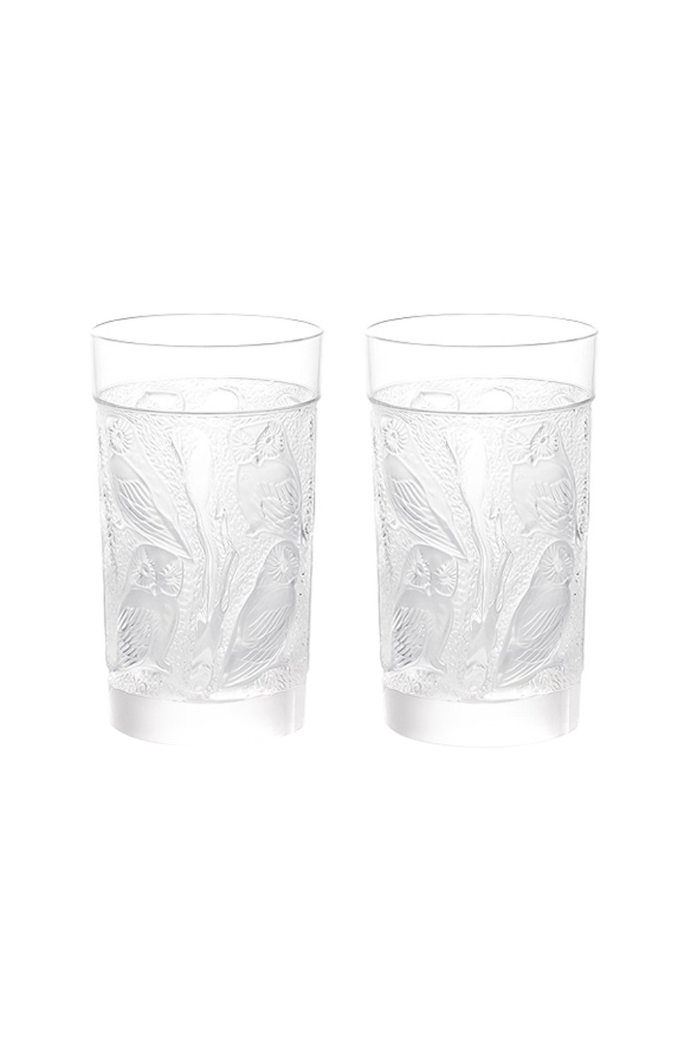 Мужского набор из 2-х стаканов для сока owl LALIQUE прозрачного цвета, арт. 1731000 | Фото 1