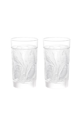 Набор из 2-х стаканов для сока owl LALIQUE прозрачного цвета, арт. 1731000 | Фото 1 (Ограничения доставки: fragile-2)
