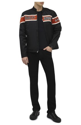 Мужская куртка genuine motorclothes HARLEY-DAVIDSON черного цвета по цене 21470 руб., арт. 98537-14VM | Фото 2 Мужская куртка genuine motorclothes HARLEY-DAVIDSON черного цвета, арт. 98537-14VM | Фото 2 (Материал подклада: Синтетический материал; Длина (верхняя одежда): Короткие; Рукава: Длинные; Материал внешний: Синтетический материал; Мужское Кросс-КТ: Верхняя одежда, Куртка-верхняя одежда; Кросс-КТ: Ветровка, Куртка)