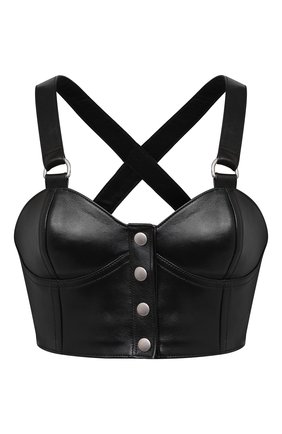 Женская кожаный топ SAINT LAURENT черного цвета по цене 181500 руб., арт. 639628/YCDI2 | Фото 1 Женская кожаный топ SAINT LAURENT черного цвета, арт. 639628/YCDI2 | Фото 1