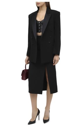 Женская кожаный топ SAINT LAURENT черного цвета по цене 181500 руб., арт. 639628/YCDI2 | Фото 2 Женская кожаный топ SAINT LAURENT черного цвета, арт. 639628/YCDI2 | Фото 2