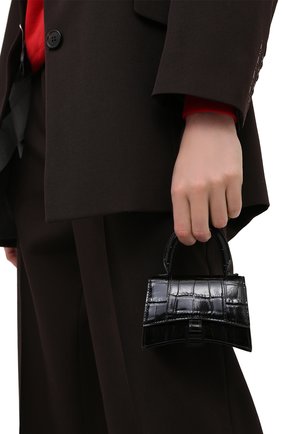 Женская сумка hourglass b mini BALENCIAGA черного цвета по цене 64500 руб., арт. 637372/1LR67 | Фото 2 Женская сумка hourglass b mini BALENCIAGA черного цвета, арт. 637372/1LR67 | Фото 2