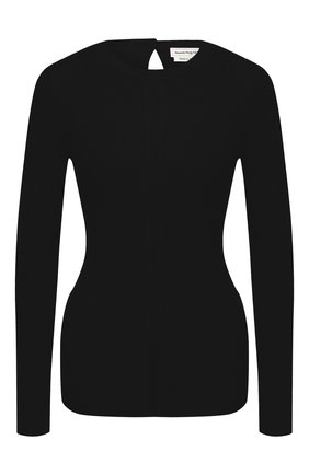 Женский шерстяной пуловер ALEXANDER MCQUEEN черного цвета по цене 71700 руб., арт. 634259/Q1AQL | Фото 1 Женский шерстяной пуловер ALEXANDER MCQUEEN черного цвета, арт. 634259/Q1AQL | Фото 1