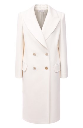 Женское пальто из шерсти и кашемира ALEXANDER MCQUEEN белого цвета по цене 299500 руб., арт. 631943/QKAAC | Фото 1 Женское пальто из шерсти и кашемира ALEXANDER MCQUEEN белого цвета, арт. 631943/QKAAC | Фото 1