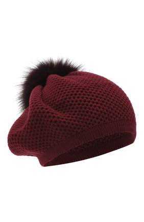 Женская кашемировая шапка INVERNI бордового цвета, арт. 4732CMG1 | Фото 1 (Материал: Шерсть, Кашемир, Текстиль)
