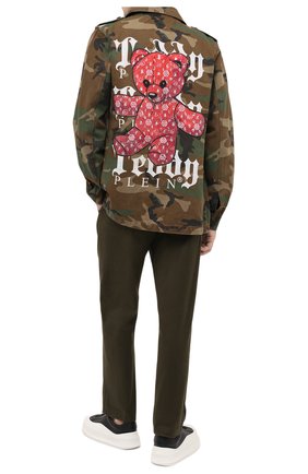 Мужская куртка из хлопка и вискозы PHILIPP PLEIN хаки цвета по цене 182700 руб., арт. F20C MRA0345 PDE004N | Фото 2 Мужская куртка из хлопка и вискозы PHILIPP PLEIN хаки цвета, арт. F20C MRA0345 PDE004N | Фото 2