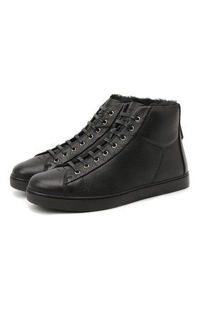 Мужские кожаные кеды GIANVITO ROSSI черного цвета по цене 77000 руб., арт. S20391.M1BLK.B0FNENE | Фото 1 Мужские кожаные кеды GIANVITO ROSSI черного цвета, арт. S20391.M1BLK.B0FNENE | Фото 1