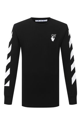 Мужская хлопковый лонгслив OFF-WHITE черного цвета по цене 26500 руб., арт. 0MAB001F20FAB0081001 | Фото 1 Мужская хлопковый лонгслив OFF-WHITE черного цвета, арт. 0MAB001F20FAB0081001 | Фото 1