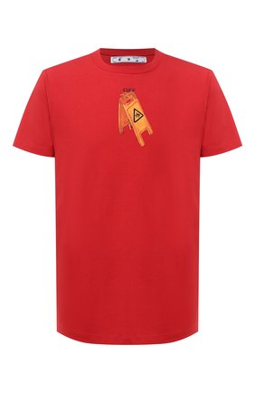 Мужская хлопковая футболка OFF-WHITE красного цвета по цене 26500 руб., арт. 0MAA027F20FAB0032510 | Фото 1 Мужская хлопковая футболка OFF-WHITE красного цвета, арт. 0MAA027F20FAB0032510 | Фото 1