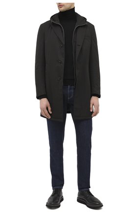 Мужской утепленный плащ CORNELIANI черного цвета по цене 133500 руб., арт. 861567-0813106/00 | Фото 2 Мужской утепленный плащ CORNELIANI черного цвета, арт. 861567-0813106/00 | Фото 2 (Материал внешний: Синтетический материал; Материал подклада: Купро; Рукава: Длинные; Мужское Кросс-КТ: Верхняя одежда, Плащ-верхняя одежда; Стили: Классический)