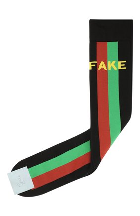 Мужские хлопковые носки «fake/not» GUCCI черного цвета, арт. 636395/4G157 | Фото 1 (Материал внешний: Хлопок; Кросс-КТ: бельё; Региональные ограничения белый список (Axapta Mercury): RU)