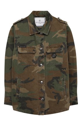 Детская джинсовая куртка PHILIPP PLEIN хаки цвета по цене 62430 руб., арт. F20C GRA0068 PTE003N | Фото 1 Детская джинсовая куртка PHILIPP PLEIN хаки цвета, арт. F20C GRA0068 PTE003N | Фото 1