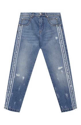 Детские джинсы BALMAIN голубого цвета по цене 38900 руб., арт. 6N6700/NA330/4-10 | Фото 1 Детские джинсы BALMAIN голубого цвета, арт. 6N6700/NA330/4-10 | Фото 1