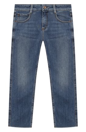 Детские джинсы BRUNELLO CUCINELLI голубого цвета, арт. BA182P422C | Фото 1 (Материал внешний: Хлопок; Кросс-КТ: джинсы; Детали: Потертости; Ростовка одежда: 12 лет | 152 см)