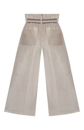 Детские хлопковые брюки BRUNELLO CUCINELLI серого цвета по цене 47250 руб., арт. BB543P024C | Фото 2 Детские хлопковые брюки BRUNELLO CUCINELLI серого цвета, арт. BB543P024C | Фото 2