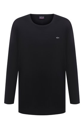 Мужская хлопковый лонгслив PAUL&SHARK черного цвета по цене 13750 руб., арт. C0P1093/C00/3XL-6XL | Фото 1 Мужская хлопковый лонгслив PAUL&SHARK черного цвета, арт. C0P1093/C00/3XL-6XL | Фото 1