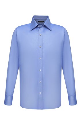 Мужская хлопковая сорочка TOM FORD синего цвета по цене 57250 руб., арт. QFT193/94S1JE | Фото 1 Мужская хлопковая сорочка TOM FORD синего цвета, арт. QFT193/94S1JE | Фото 1 (Материал внешний: Хлопок; Рукава: Длинные; Длина (для топов): Стандартные; Случай: Формальный; Рубашки М: Regular Fit; Стили: Классический; Воротник: Кент; Принт: Однотонные; Манжеты: На пуговицах; Мужское Кросс-КТ: Сорочка-одежда; Региональные ограничения белый список (Axapta Mercury): RU)