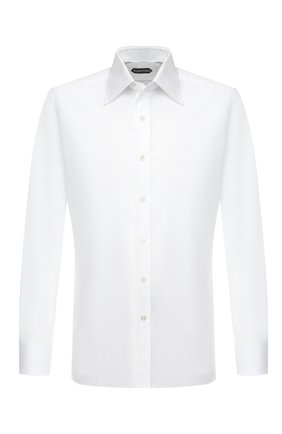 Мужская хлопковая сорочка TOM FORD белого цвета по цене 45600 руб., арт. QFT190/94S1JE | Фото 1 Мужская хлопковая сорочка TOM FORD белого цвета, арт. QFT190/94S1JE | Фото 1 (Материал внешний: Хлопок; Длина (для топов): Стандартные; Случай: Формальный; Воротник: Кент; Рубашки М: Regular Fit; Рукава: Длинные; Стили: Классический; Мужское Кросс-КТ: Сорочка-одежда; Принт: Однотонные; Манжеты: На пуговицах)