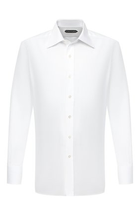 Мужская хлопковая сорочка TOM FORD белого цвета по цене 58550 руб., арт. QFT190/94C1JE | Фото 1 Мужская хлопковая сорочка TOM FORD белого цвета, арт. QFT190/94C1JE | Фото 1 (Рукава: Длинные; Длина (для топов): Стандартные; Материал внешний: Хлопок; Случай: Формальный; Рубашки М: Classic Fit; Стили: Классический; Воротник: Кент; Мужское Кросс-КТ: Сорочка-одежда; Манжеты: На пуговицах; Принт: Однотонные; Региональные ограничения белый список (Axapta Mercury): RU)