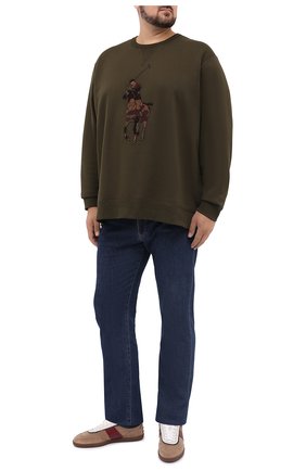 Мужской свитшот POLO RALPH LAUREN темно-зеленого цвета по цене 14200 руб., арт. 711766862/PRL BS | Фото 2 Мужской свитшот POLO RALPH LAUREN темно-зеленого цвета, арт. 711766862/PRL BS | Фото 2