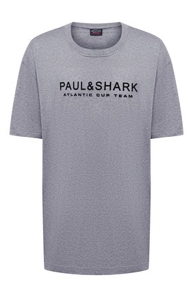 Мужская хлопковая футболка PAUL&SHARK серого цвета по цене 15700 руб., арт. A20P1678/C00/3XL-6XL | Фото 1 Мужская хлопковая футболка PAUL&SHARK серого цвета, арт. A20P1678/C00/3XL-6XL | Фото 1
