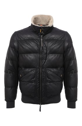 Мужской кожаный пуховый бомбер PARAJUMPERS темно-синего цвета по цене 98250 руб., арт. LE03/ALF | Фото 1 Мужской кожаный пуховый бомбер PARAJUMPERS темно-синего цвета, арт. LE03/ALF | Фото 1