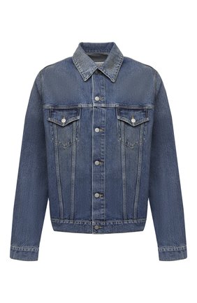 Мужская джинсовая куртка MAISON MARGIELA синего цвета, арт. S50AM0483/S30561 | Фото 1 (Кросс-КТ: Куртка, Деним; Рукава: Длинные; Стили: Гранж; Материал внешний: Хлопок, Деним; Мужское Кросс-КТ: Верхняя одежда; Длина (верхняя одежда): Короткие)