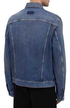 Мужская джинсовая куртка MAISON MARGIELA синего цвета, арт. S50AM0483/S30561 | Фото 4 (Кросс-КТ: Куртка, Деним; Рукава: Длинные; Стили: Гранж; Материал внешний: Хлопок, Деним; Мужское Кросс-КТ: Верхняя одежда; Длина (верхняя одежда): Короткие)
