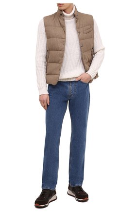 Мужские комбинированные кроссовки ERMENEGILDO ZEGNA темно-коричневого цвета по цене 84200 руб., арт. A4670X-LHKUM | Фото 2 Мужские комбинированные кроссовки ERMENEGILDO ZEGNA темно-коричневого цвета, арт. A4670X-LHKUM | Фото 2