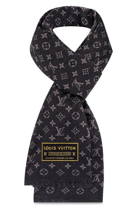 Мужской шарф из хлопка и шелка summer LOUIS VUITTON черного цвета по цене 45500 руб., арт. M76217 | Фото 1 Мужской шарф из хлопка и шелка summer LOUIS VUITTON черного цвета, арт. M76217 | Фото 1