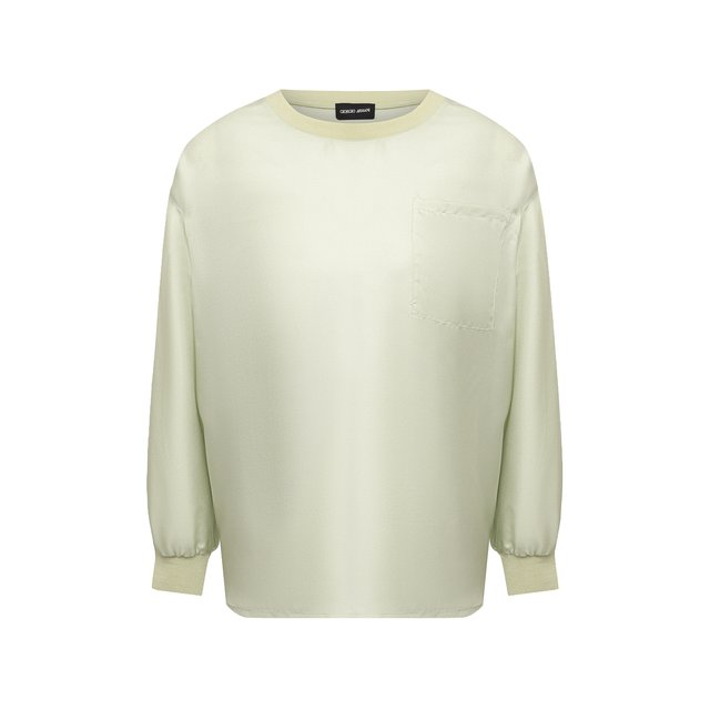 Шелковая блузка Giorgio Armani цвет зелёный
