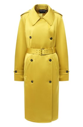 Женское тренч из шелка и хлопка TOM FORD желтого цвета по цене 499500 руб., арт. CP1516-FAX619 | Фото 1 Женское тренч из шелка и хлопка TOM FORD желтого цвета, арт. CP1516-FAX619 | Фото 1