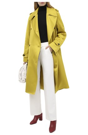 Женское тренч из шелка и хлопка TOM FORD желтого цвета по цене 499500 руб., арт. CP1516-FAX619 | Фото 2 Женское тренч из шелка и хлопка TOM FORD желтого цвета, арт. CP1516-FAX619 | Фото 2
