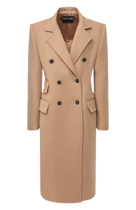 Женское кашемировое пальто TOM FORD бежевого цвета по цене 527500 руб., арт. CP1510-FAX616 | Фото 1 Женское кашемировое пальто TOM FORD бежевого цвета, арт. CP1510-FAX616 | Фото 1 (Длина (верхняя одежда): До колена; Материал внешний: Шерсть, Кашемир; Материал подклада: Вискоза; Рукава: Длинные; Стили: Классический; 1-2-бортные: Двубортные)