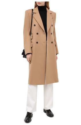 Женское кашемировое пальто TOM FORD бежевого цвета, арт. CP1510-FAX616 | Фото 2 (Длина (верхняя одежда): До колена; Материал внешний: Шерсть, Кашемир; Материал подклада: Вискоза; Рукава: Длинные; Стили: Классический; 1-2-бортные: Двубортные)