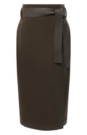 Женская шерстяная юбка TOM FORD хаки цвета по цене 281000 руб., арт. GCJ265-FAX698 | Фото 1 Женская шерстяная юбка TOM FORD хаки цвета, арт. GCJ265-FAX698 | Фото 1