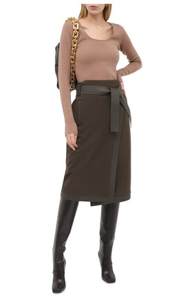 Женская шерстяная юбка TOM FORD хаки цвета по цене 281000 руб., арт. GCJ265-FAX698 | Фото 2 Женская шерстяная юбка TOM FORD хаки цвета, арт. GCJ265-FAX698 | Фото 2