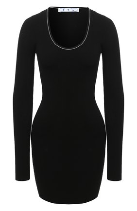 Женское платье из вискозы OFF-WHITE черного цвета по цене 84150 руб., арт. 0WHI033E20KNI0011000 | Фото 1 Женское платье из вискозы OFF-WHITE черного цвета, арт. 0WHI033E20KNI0011000 | Фото 1