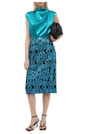 Женская топ из вискозы DRIES VAN NOTEN бирюзового цвета по цене 29950 руб., арт. 202-10756-1042 | Фото 2 Женская топ из вискозы DRIES VAN NOTEN бирюзового цвета, арт. 202-10756-1042 | Фото 2