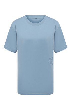 Женская хлопковая футболка ALEXANDERWANG.T голубого цвета по цене 9190 руб., арт. 4CC1201152 | Фото 1 Женская хлопковая футболка ALEXANDERWANG.T голубого цвета, арт. 4CC1201152 | Фото 1