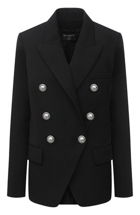 Женский двубортный жакет BALMAIN черного цвета по цене 193000 руб., арт. TF07135/167L | Фото 1 Женский двубортный жакет BALMAIN черного цвета, арт. TF07135/167L | Фото 1